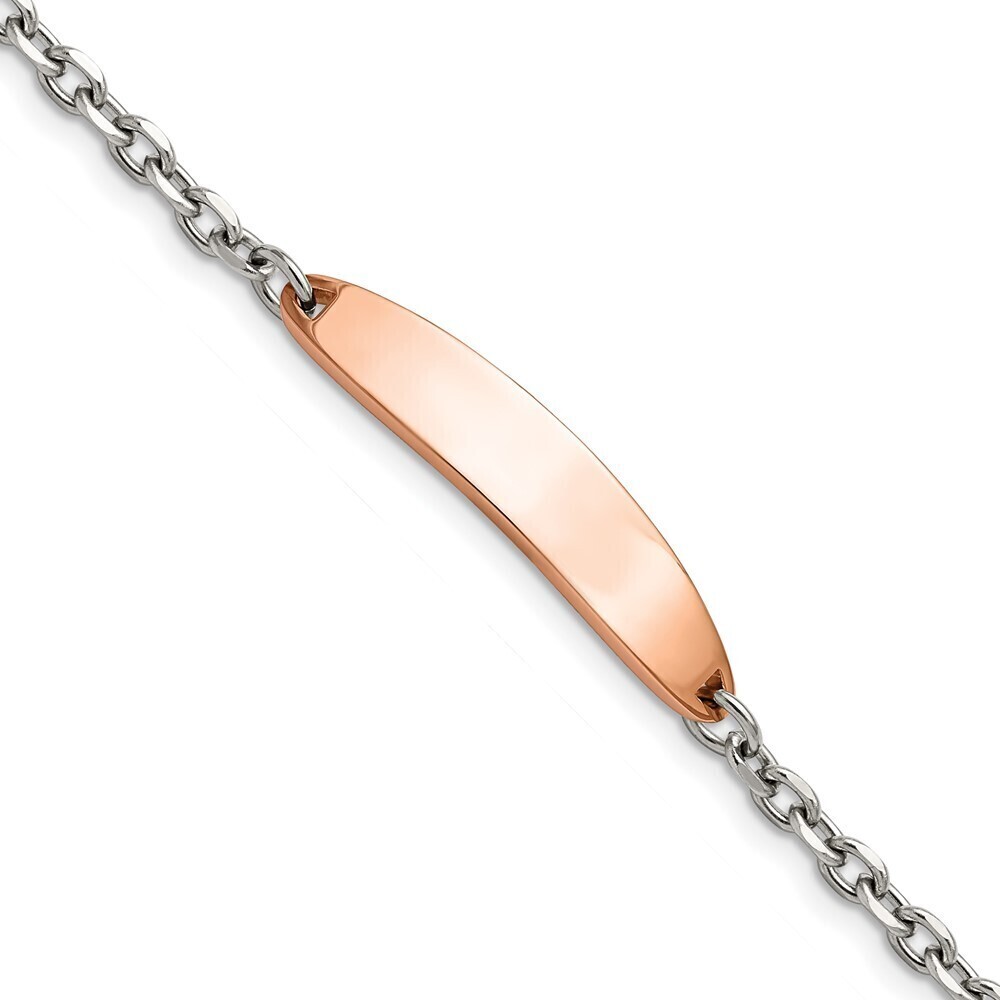 Kazi Luxury Stainless Steel Polished Rose IP-plated 7in ID Bracelet